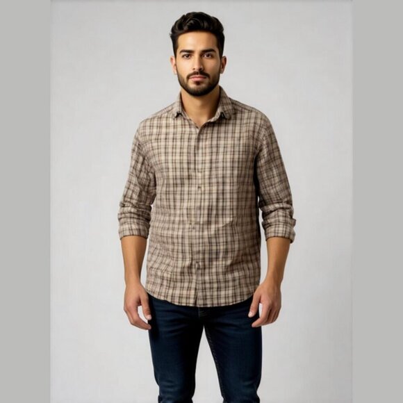 Only & Sons Slim Fit Button Up Flannel Shirt Size X-Large - Picture 1 of 5